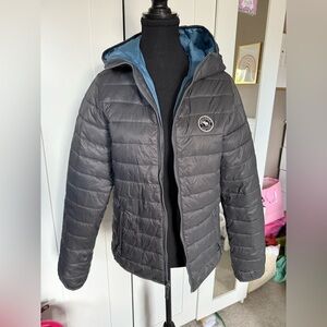 Abercrombie & Fitch Men's Charcoal Puffer Jacket